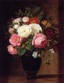 Floral, beautiful classical still life of flowers.039